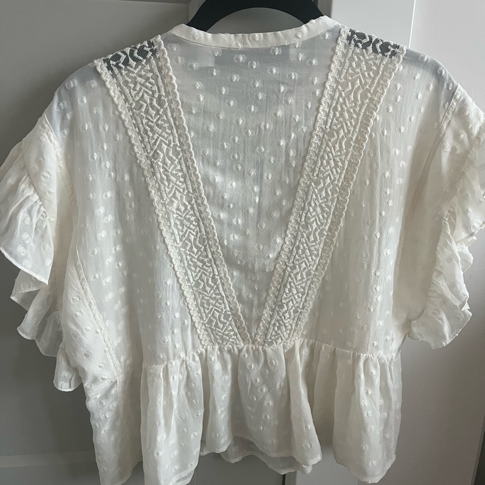 Iro hos topwear in ecru cream Ruffled Blouse size 36 excellent condition - Picture 9 of 9